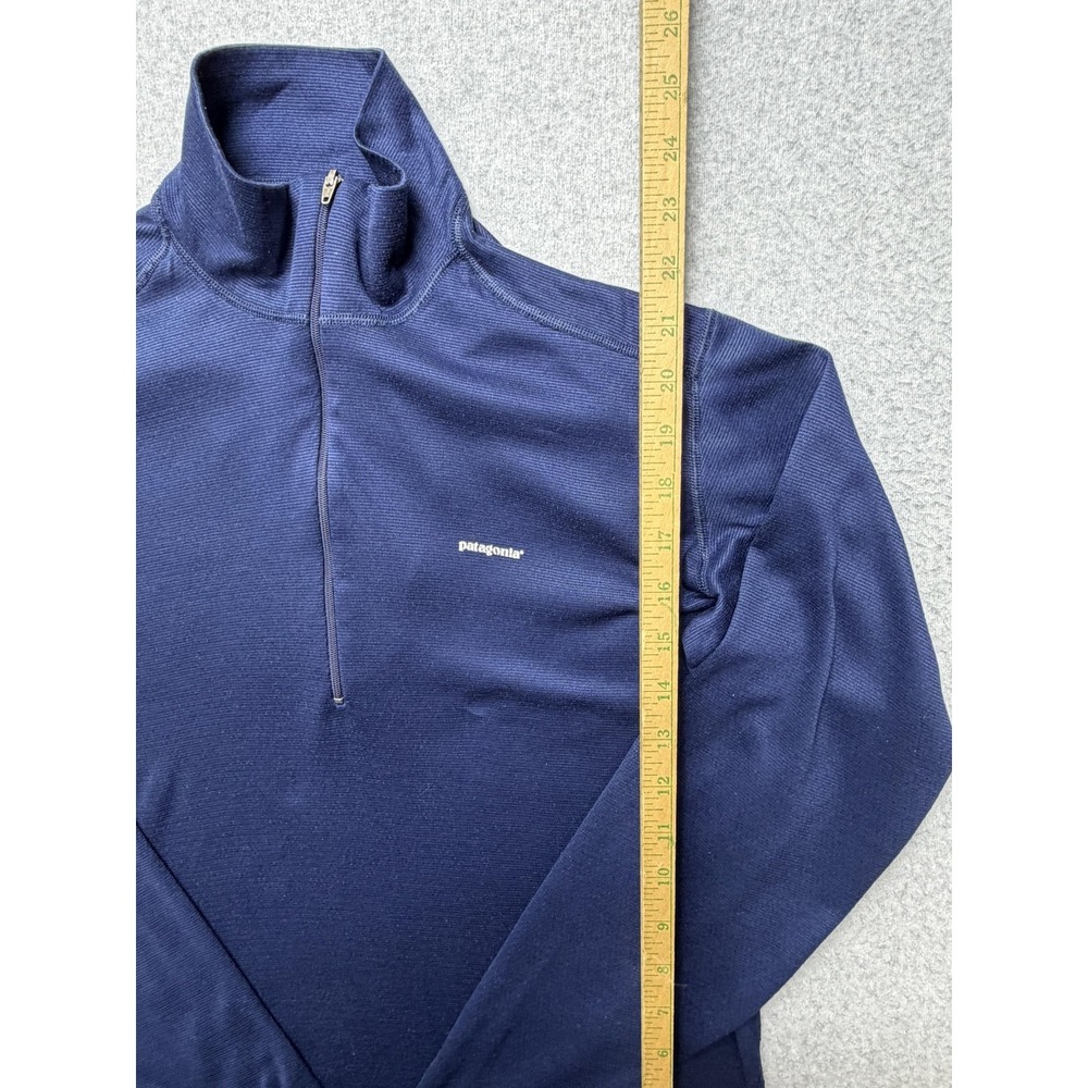 Patagonia Capilene Pullover Mens Small Blue Quarter Zip Baselayer Shirt Hiking - Picture 5 of 7